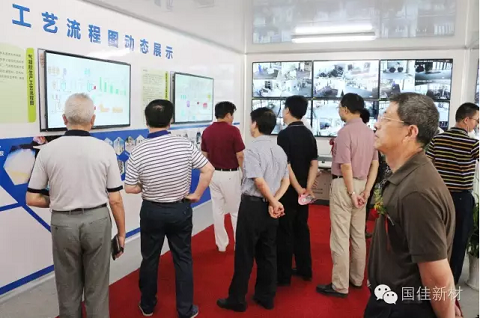 嘉宾观看J9积分王(中国)生产车间三大项目工艺流程图